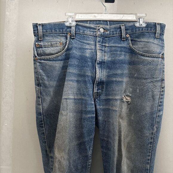 VTG Levis 517 Jeans Men's 40x30 Bootcut Pants Y2K Faded Whisker Wallet USA 1999 - Picture 10 of 12